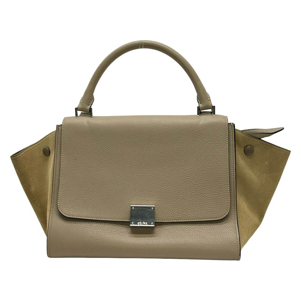 Celine Trapeze Small Handbag 174683MDB.03UN Gray Beige Leather Suede
